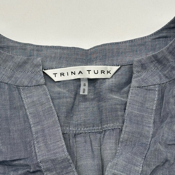 Trina Turk Jemison Blouse Small Silk Blend - Picture 6 of 8